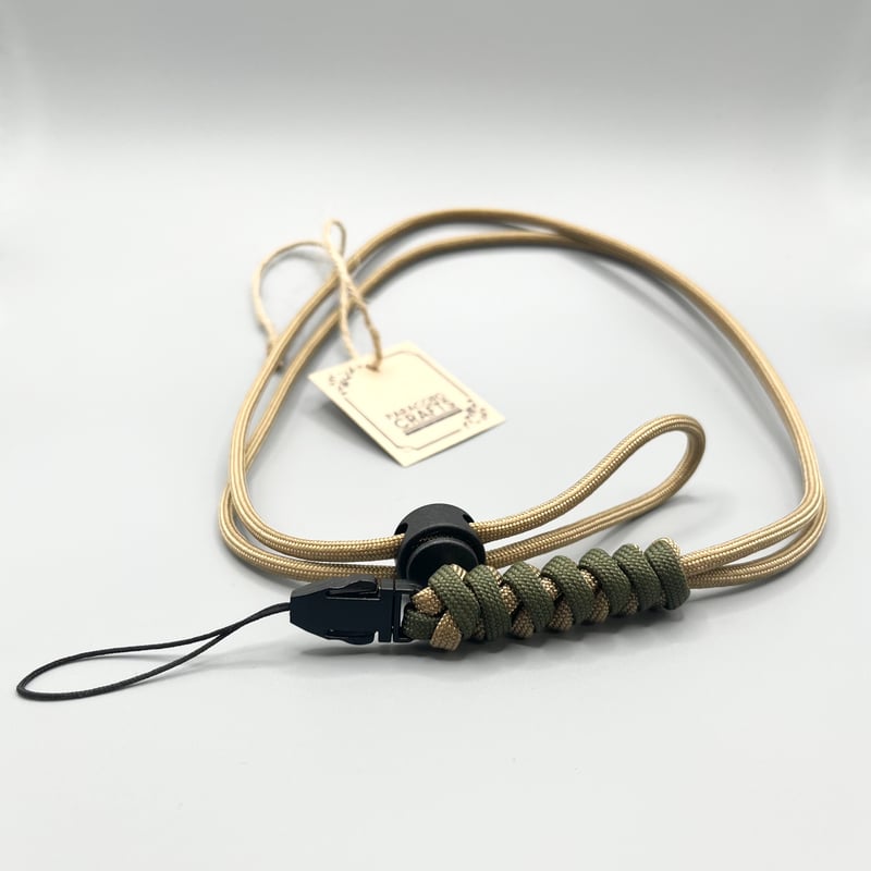 パラコード ネックストラップ（タン×オリーブドラブ） | Paracord