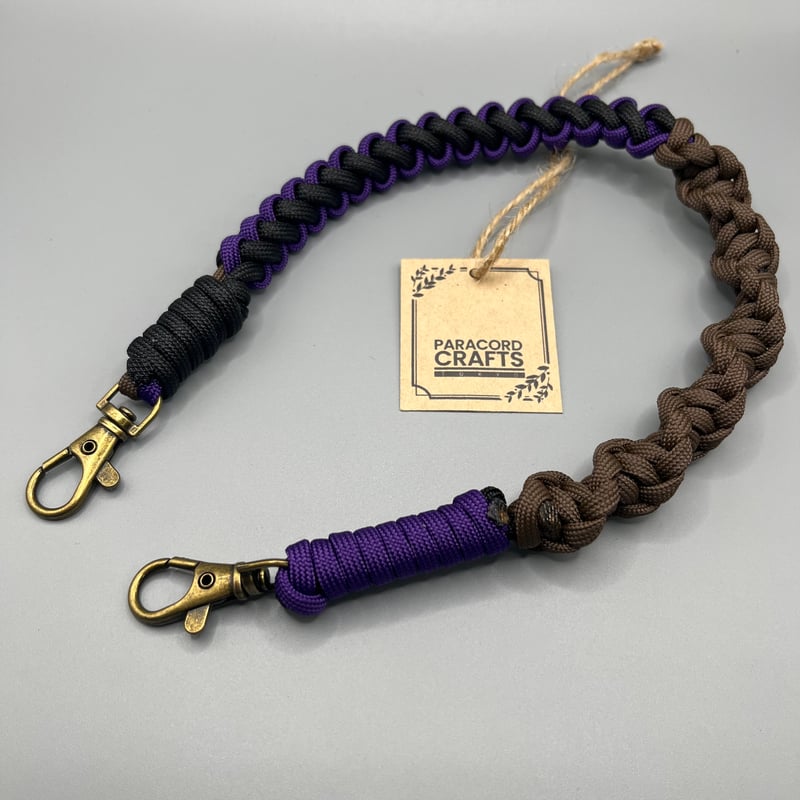 パラコード ハンドストラップ TYPE1（ブラウン/パープル/ブラック