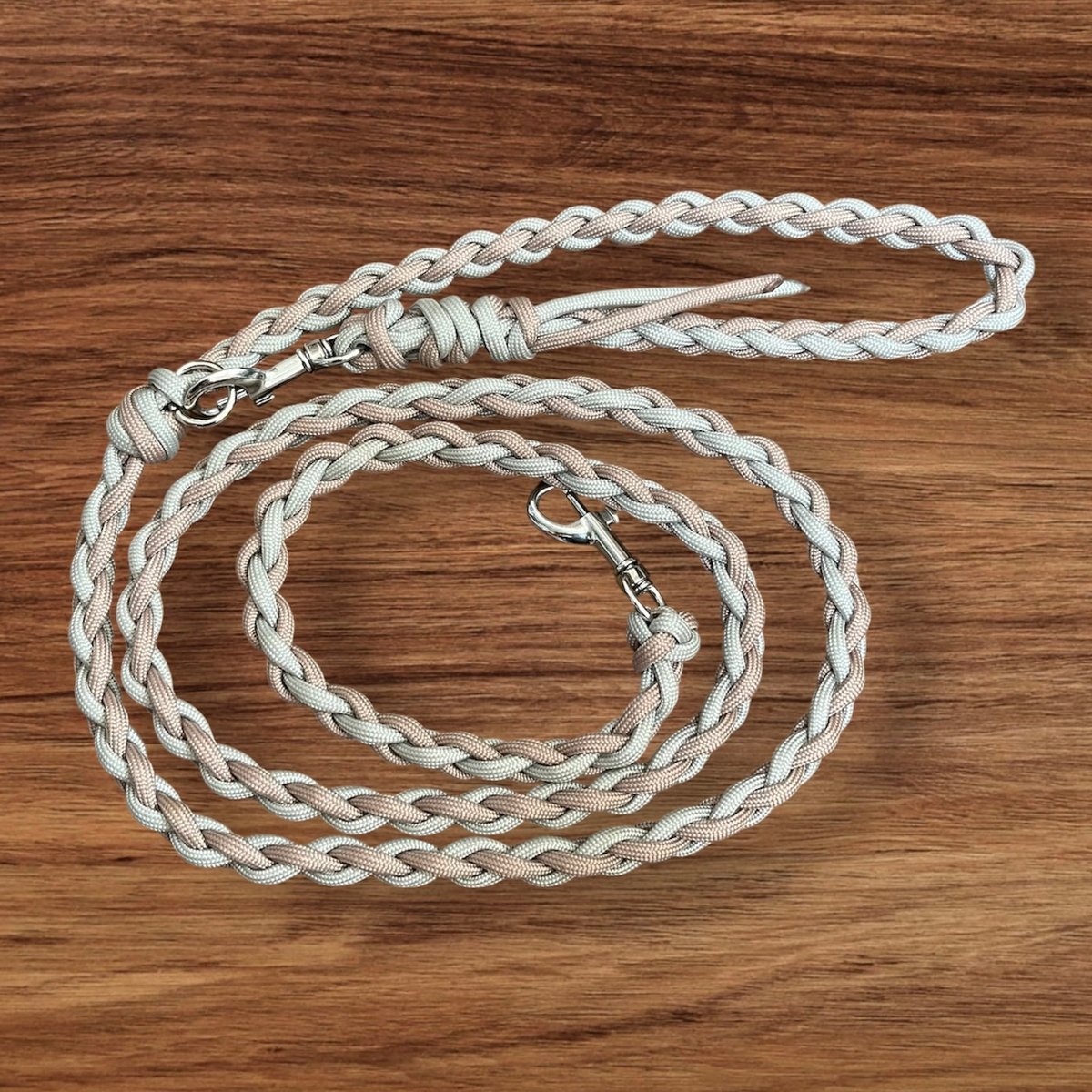 パラコード カフェリード【小型犬用（ピンクベージュ×ライトグレー