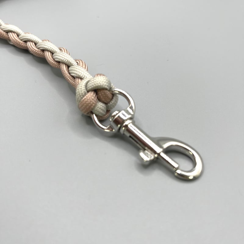 パラコード カフェリード【小型犬用（ピンクベージュ×ライトグレー