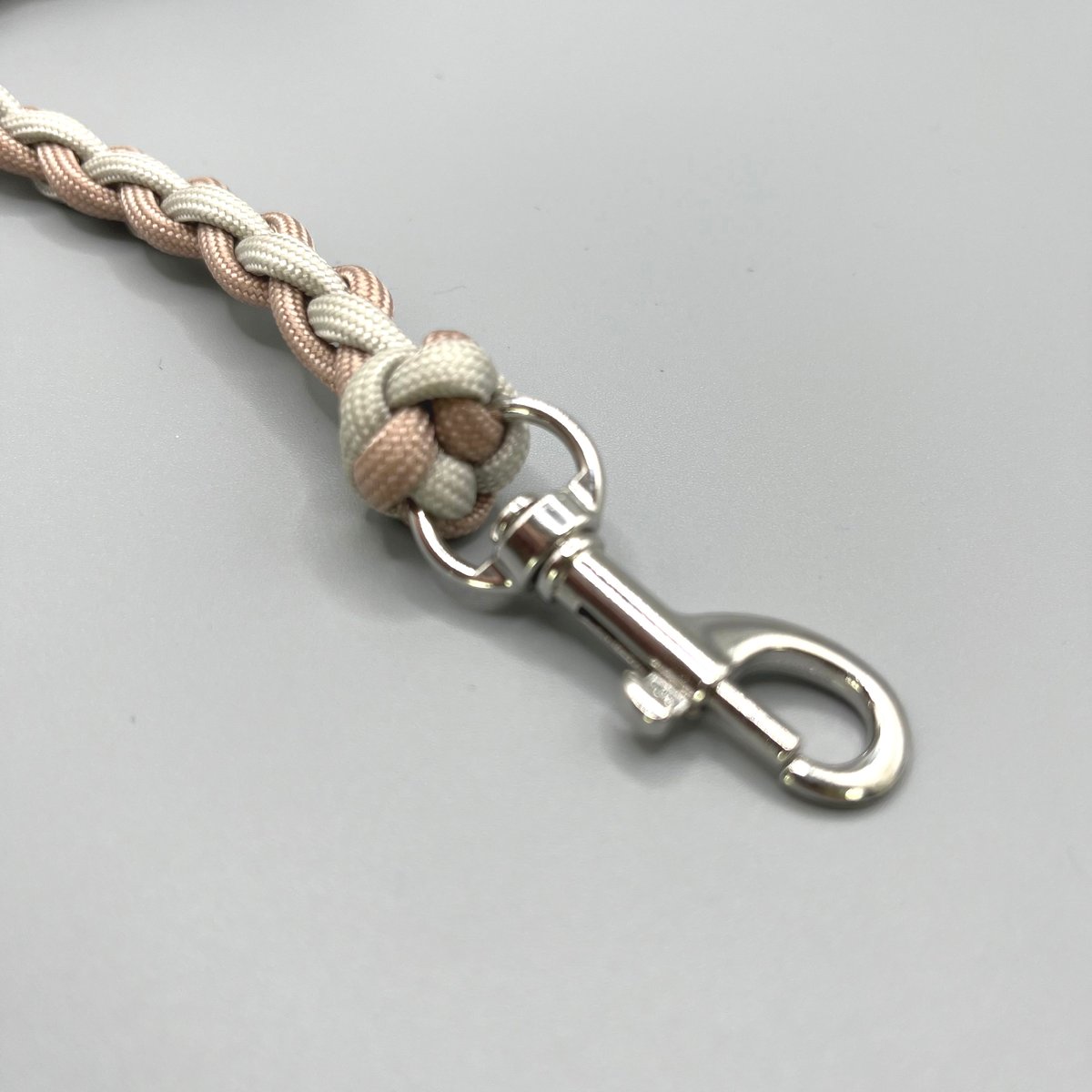 パラコード カフェリード【小型犬用（ピンクベージュ×ライトグレー