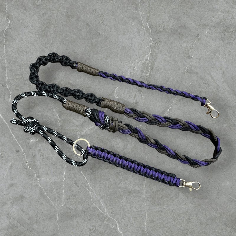 パラコード ショルダーストラップ TYPE1（ブラック/パープル/ブラウン