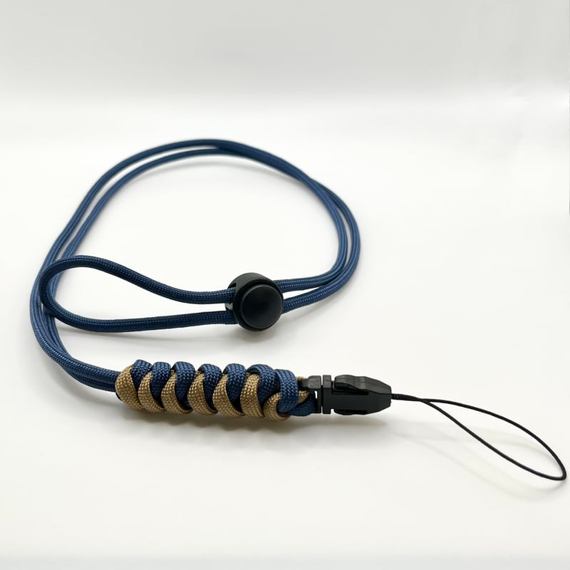 パラコード ネックストラップ（ネイビー×タン） | Paracord
