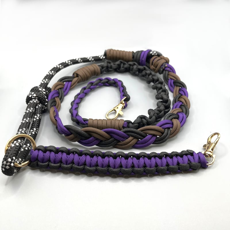 パラコード ショルダーストラップ TYPE1（ブラック/パープル/ブラウン