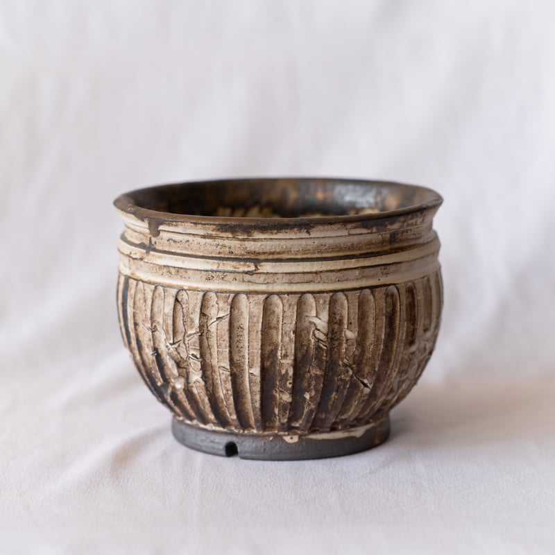 保田修作氏 陶器鉢 トルコ鉢 大鉢 保田修作 陶器鉢 粉引 鉢 塊根植物 多肉植物 珍奇植物 静岡 ANTIDOTE