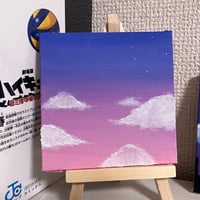 【完売】クラゲの絵 220mm×160mmのキャンバスパネル ミニキャンバスアート クラゲ vo.2 イーゼル付き(ご不要で-100円