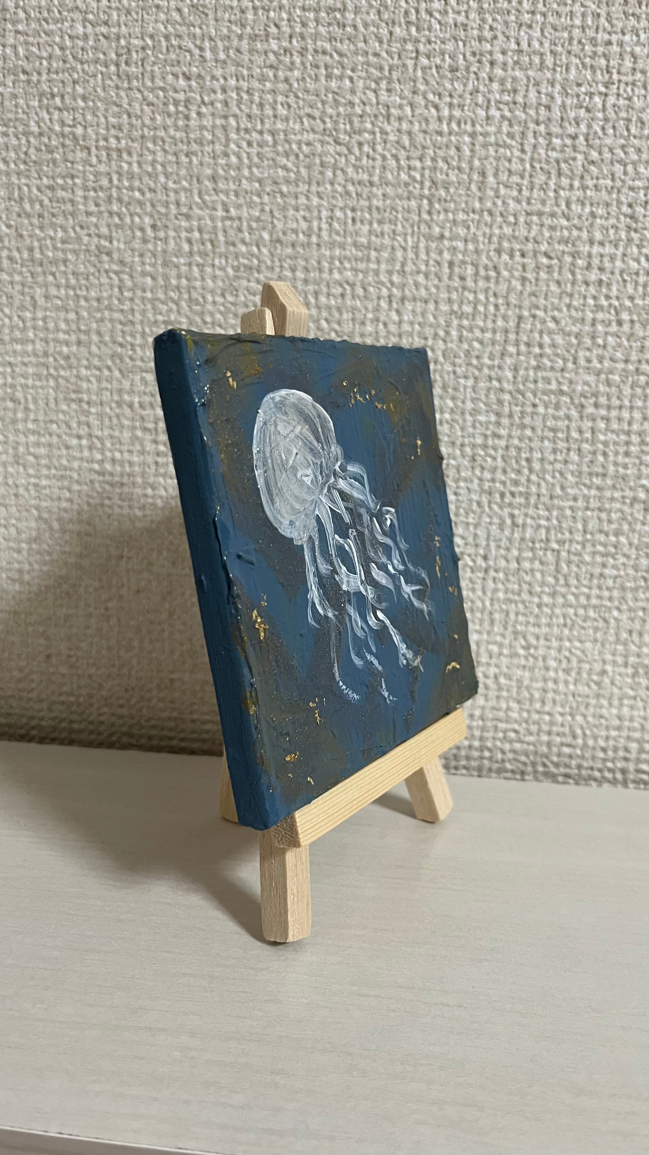 ミニキャンバスアート クラゲ vo.1 イーゼル付き(ご不要で-100円
