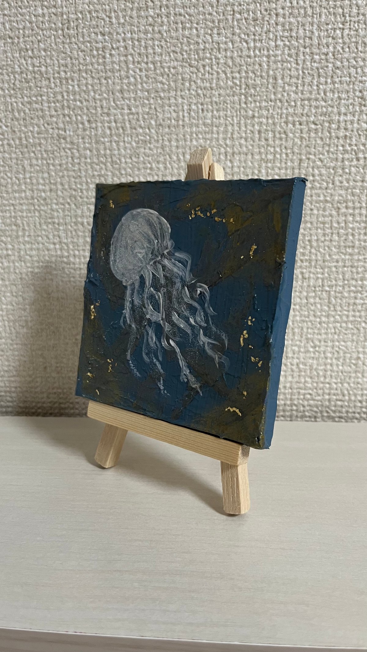 ミニキャンバスアート クラゲ vo.1 イーゼル付き(ご不要で-100円