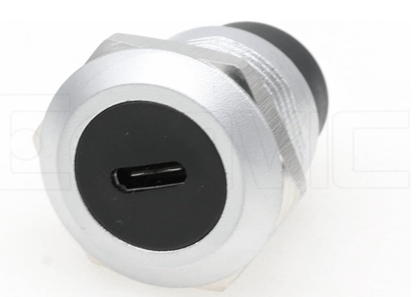 USB CtoCジャック/USBCジャックパネルマウントアダプター、防水ダストキャップ付き丸型変換ソケット (Silver Circular-USB C)