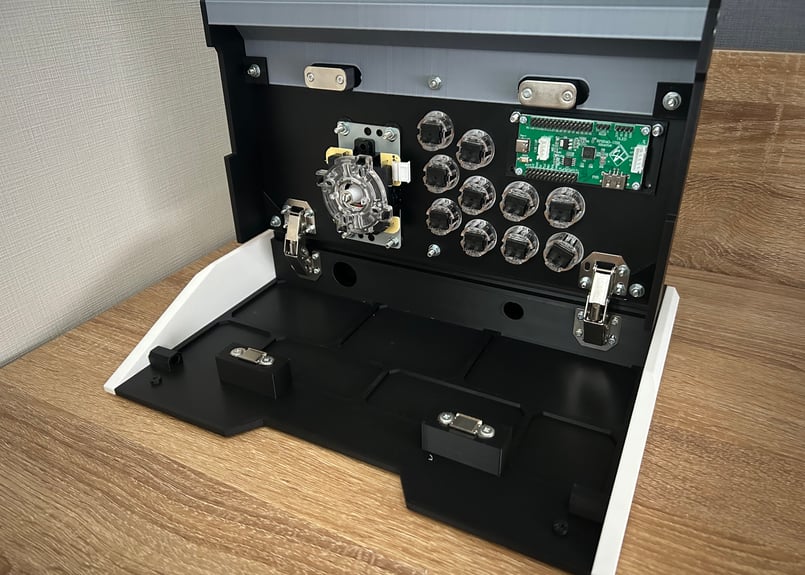 VFS-01】開閉できるアケコン24mmボタン/ブラック OLED搭載 | アケコン道場