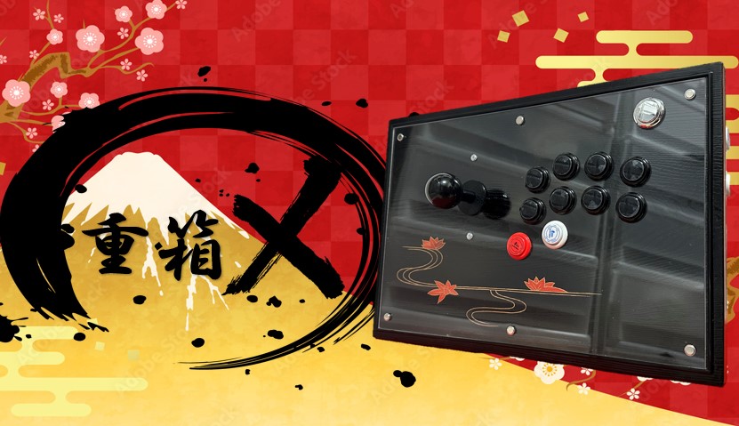 限定1台【クリア天板】イラスト差し替え可能　重箱X3 ジョイスティック アケコン 限定1台【クリア天板】イラスト差し替え可能 重箱X3