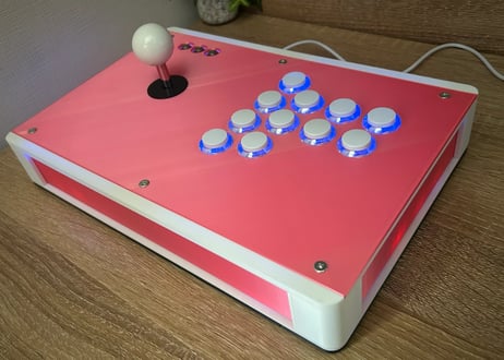 アケコン DP-5SEシルバー/LED搭載モデル ボタン24mm DP-5 Ⅱ/レバーモデル】ホワイト×ブラック/LED搭載モデル | アケコン道場
