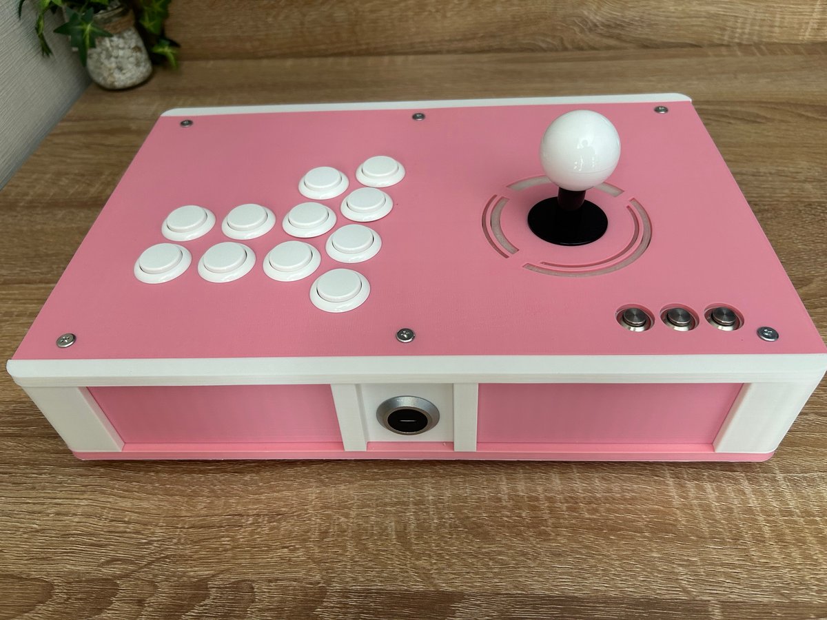 【DP-5/レバーモデル】シルバー/LED搭載モデル 24mmモデル DP-5/レバーモデル】ピンク×ホワイト/LED搭載モデル | アケコン道場