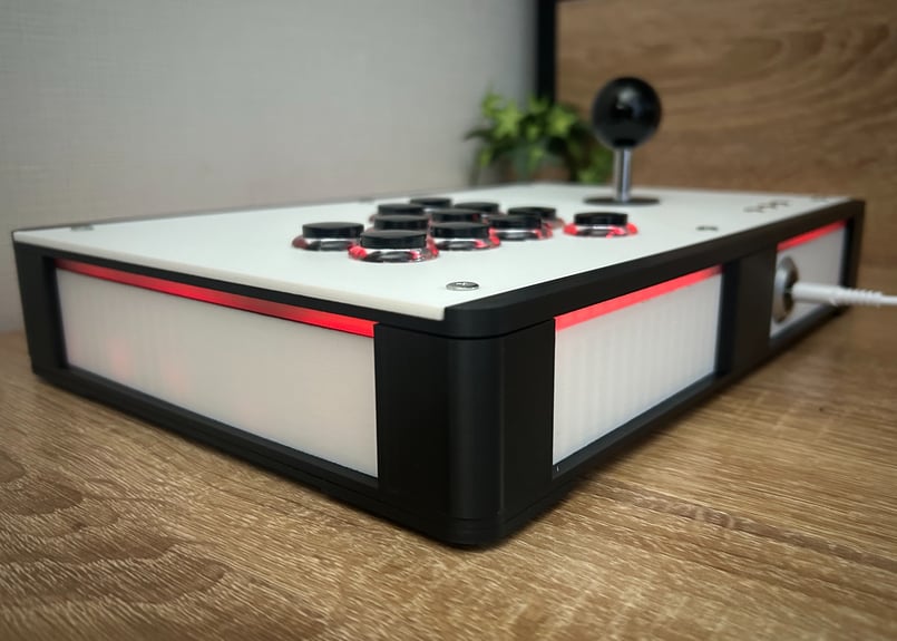 DP-5 Ⅱ/レバーモデル】ホワイト×ブラック/LED搭載モデル | アケコン道場