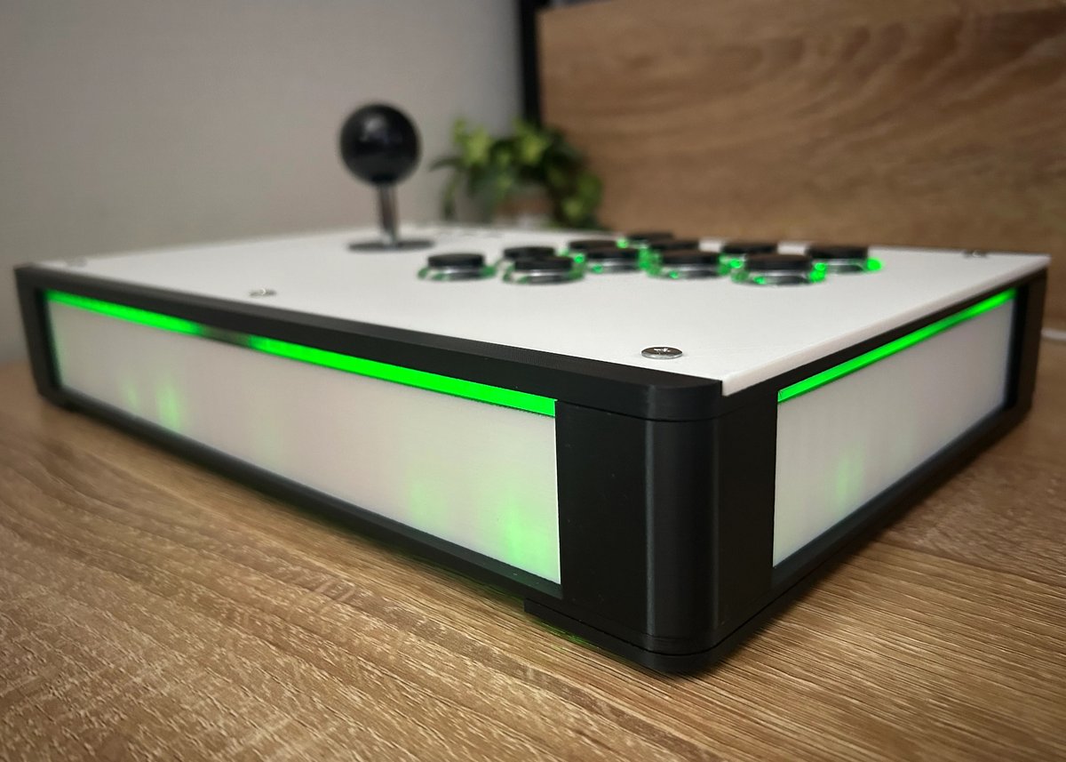 DP-5 Ⅱ/レバーモデル】ホワイト×ブラック/LED搭載モデル | アケコン道場