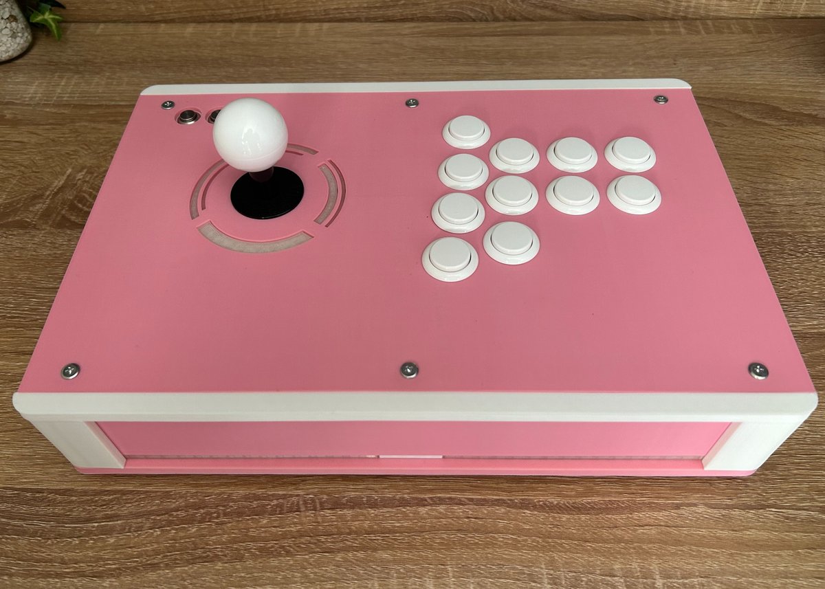 DP-5/レバーモデル】ピンク×ホワイト/LED搭載モデル | アケコン道場