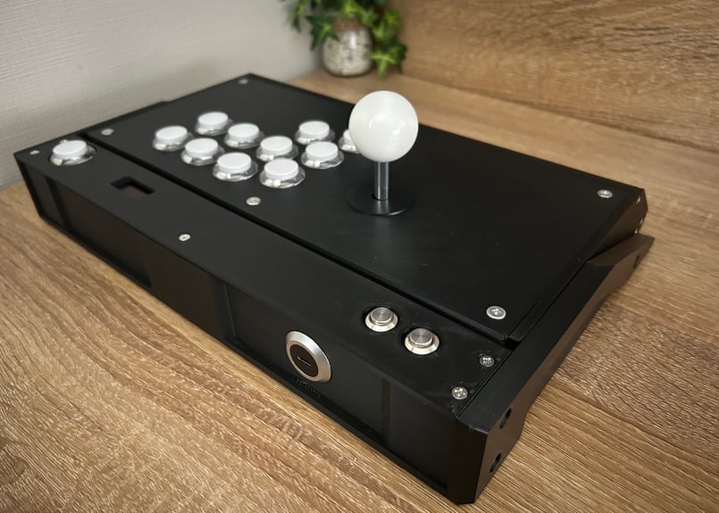 VFS-01】開閉できるアケコン24mmボタン/ブラック OLED搭載 | アケコン道場