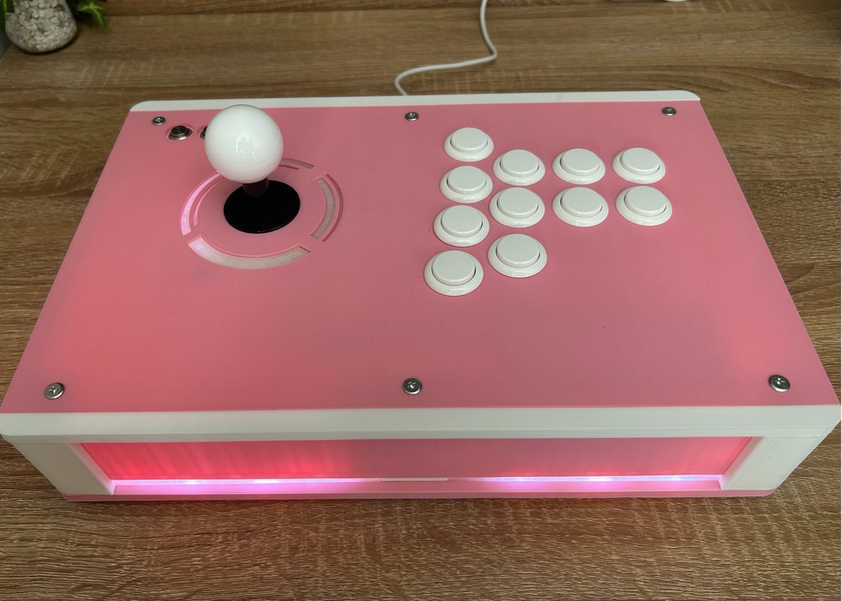 DP-5/レバーモデル】ピンク×ホワイト/LED搭載モデル | アケコン道場