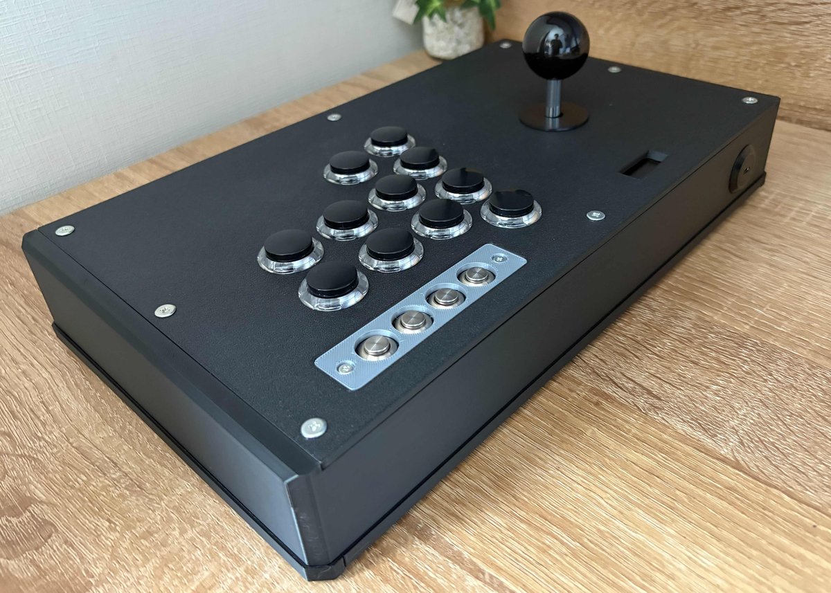 B品特価！【普通のアケコンSE/24mmボタン VLX配置】漆黒のブラック