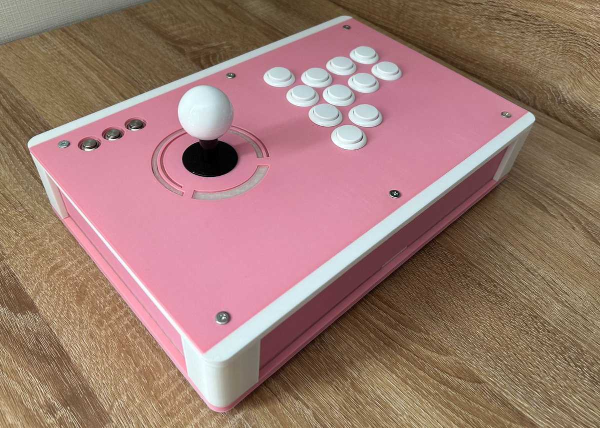 DP-5/レバーモデル】ピンク×ホワイト/LED搭載モデル | アケコン道場