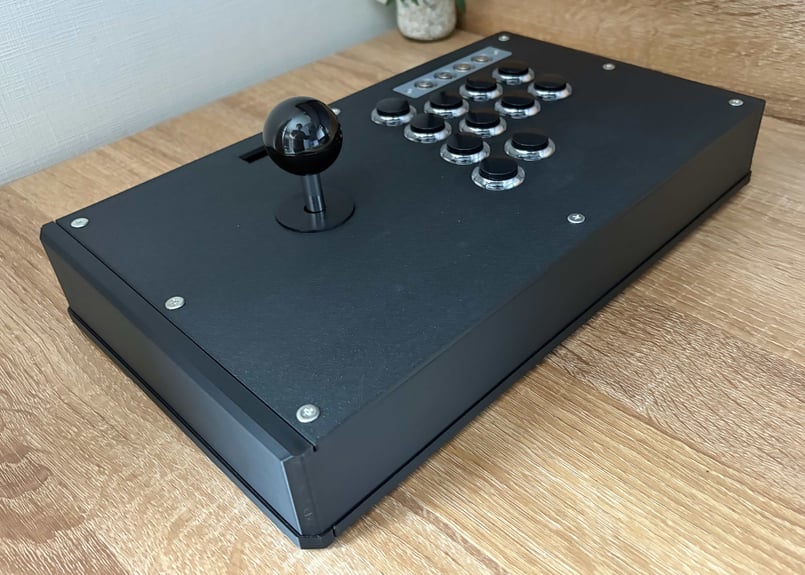 B品特価！【普通のアケコンSE/24mmボタン VLX配置】漆黒のブラック