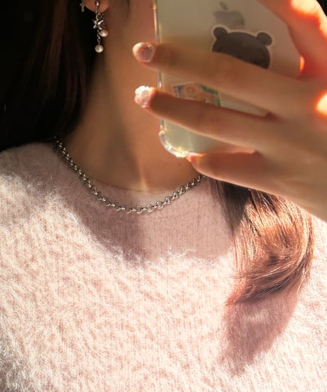 NOIR / chain simple  magnet necklace