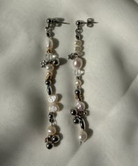 MIST / pearl long pierce/earring