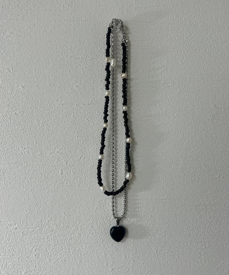 Black layered necklace
