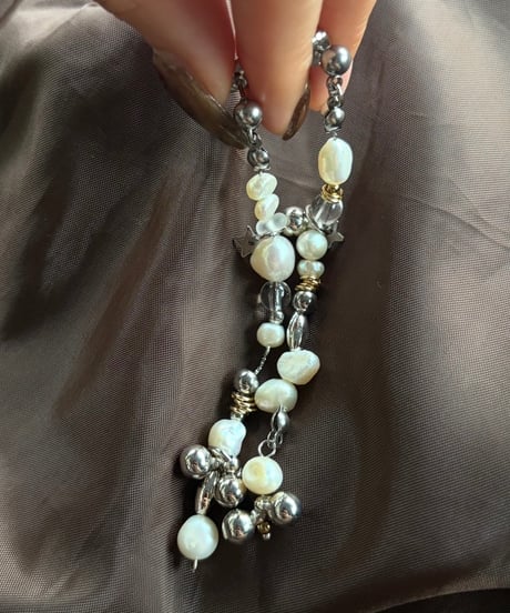 MIST / pearl long pierce/earring