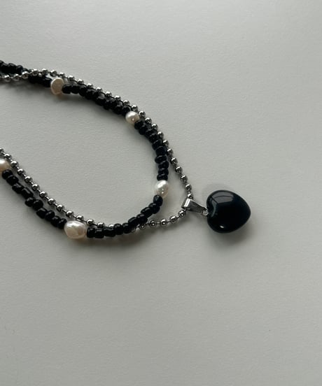 Black layered necklace