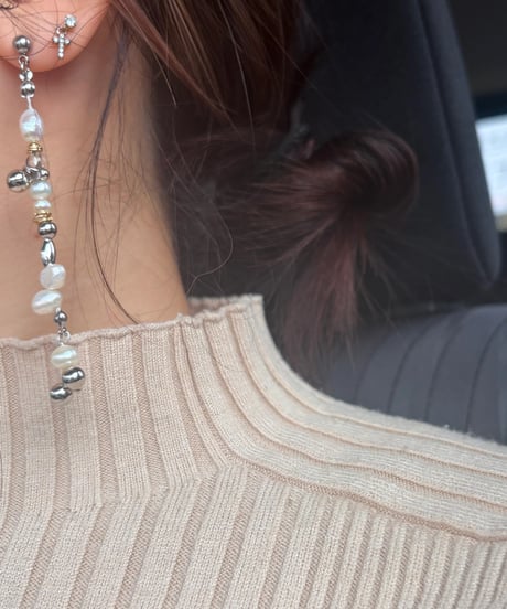 MIST / pearl long pierce/earring