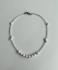 MIST / pearl necklace short