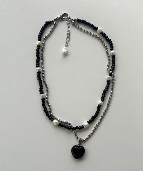 Black layered necklace