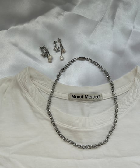 NOIR / chain simple  magnet necklace