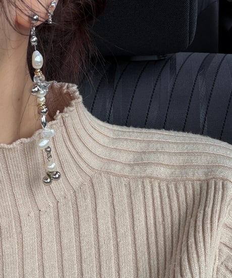 MIST / pearl long pierce/earring