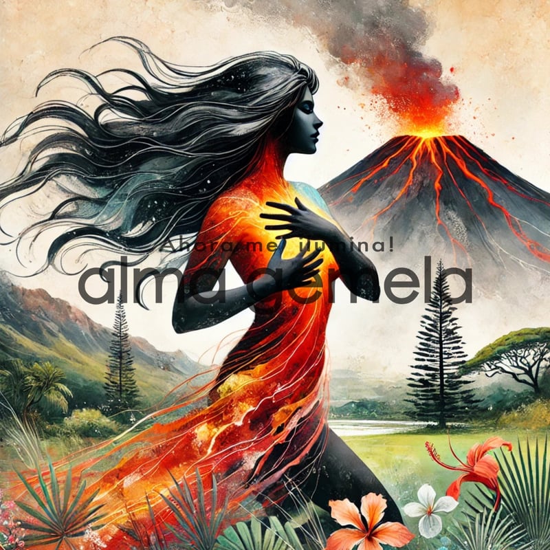 ペレ Pele 5 ┃ AI ハワイ神話 スピリチュアルアート イラスト | ARTE