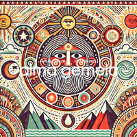 ビラコチャ Viracocha 11 ┃ インカ帝国 スピリチュアルアート イラスト 商用利用◎一部制限あり