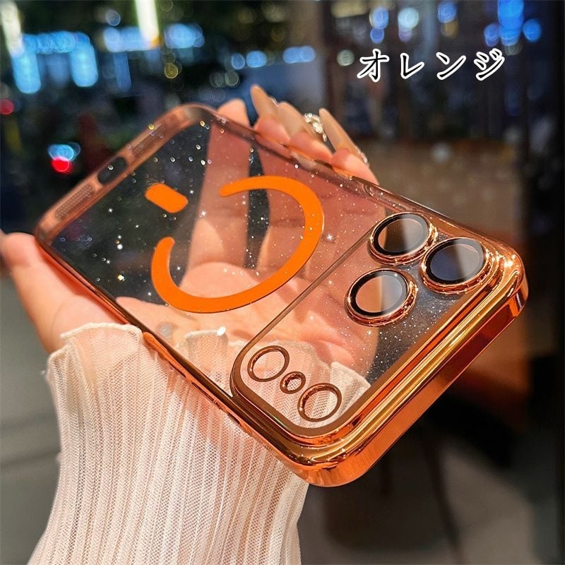 FM141] magsafe 対応 iPhone17 pro max クリア ケース キラキ