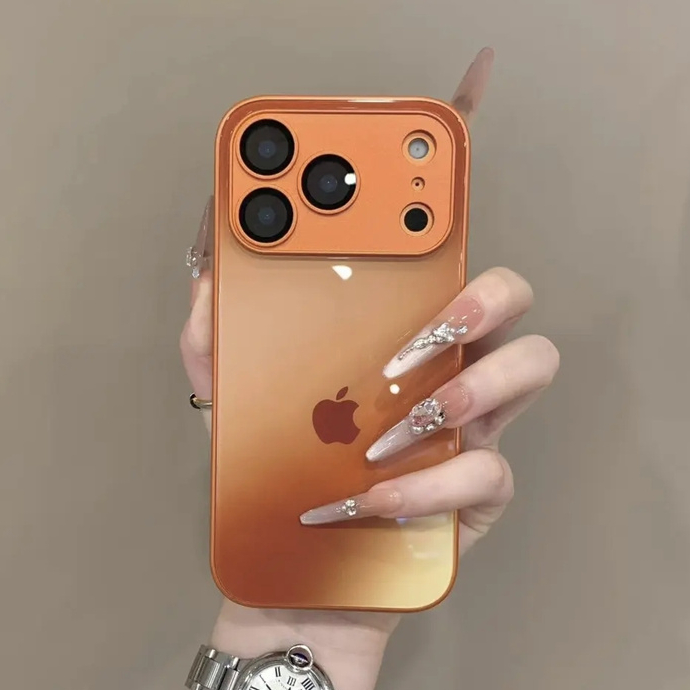 FM090] グラデーションカラー iphone17pro max 液体ガラス ケース キラ