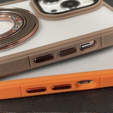 [FM094] iphone17/17pro ケース クリア magsafe対応 iPhone16/15ケース スタンド付き グリッター スマホケース おしゃれ