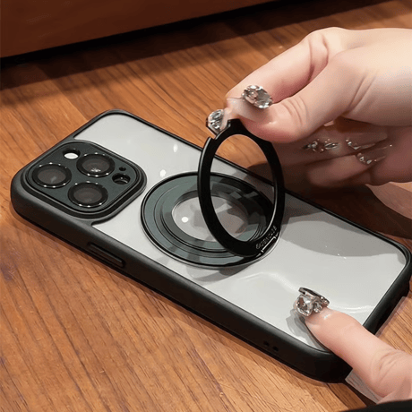 [FM067] マグセーフケース iphone16 pro ケース クリアケース スタンド付き カメラ保護 iphone ケース 人気