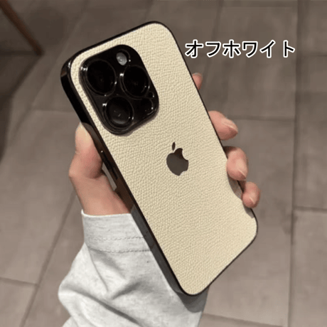 [FM042] iphone17 pro max 16 plus ケース ライチレザー  大人 可愛い iphone ケース ペア シンプル スマホケース 「レンズ保護フィルム付き」