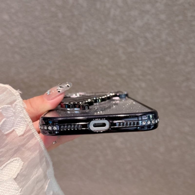 FM029] 蝶々 iphone17ケース グリッター iphone16/15pro/14