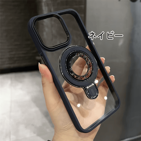 [FM094] iphone17/17pro ケース クリア magsafe対応 iPhone16/15ケース スタンド付き グリッター スマホケース おしゃれ