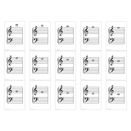 ①フランス　アンティーク　音符　練習用カード　レア 楽天市場】色音符カード ヘ音記号 No-3-77-21 くおん 音手箱