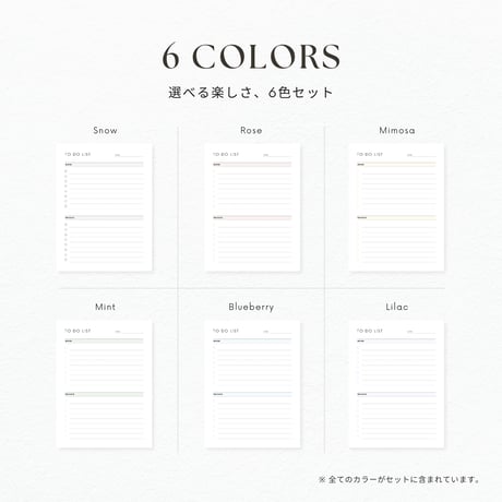 ToDoリスト┊︎6色&4種類セット┊︎タスク管理┊︎やることリスト