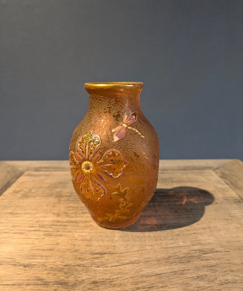 ドーム ナンシー DAUM NANCY エナメル彩花蜻蛉文飾壺作品 | ギャラリー