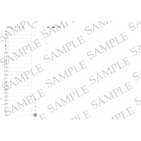 トラベラーズノート パスポートサイズ デイリーログリフィル 2026年1月