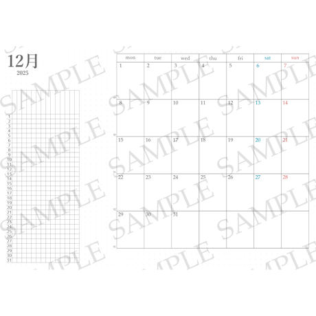 トラベラーズノート レギュラーサイズ デイリーログリフィル 2025年12月