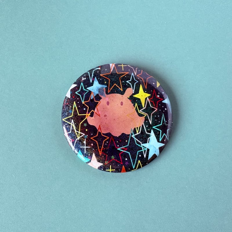 レインボーメンダコランダム缶バッジ（57ミリ•全7種） | やまさんげ